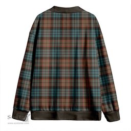 Scottish Fletcher Family Weathered Clan Crest Tartan V neck Knitted Fleece Cardigans
