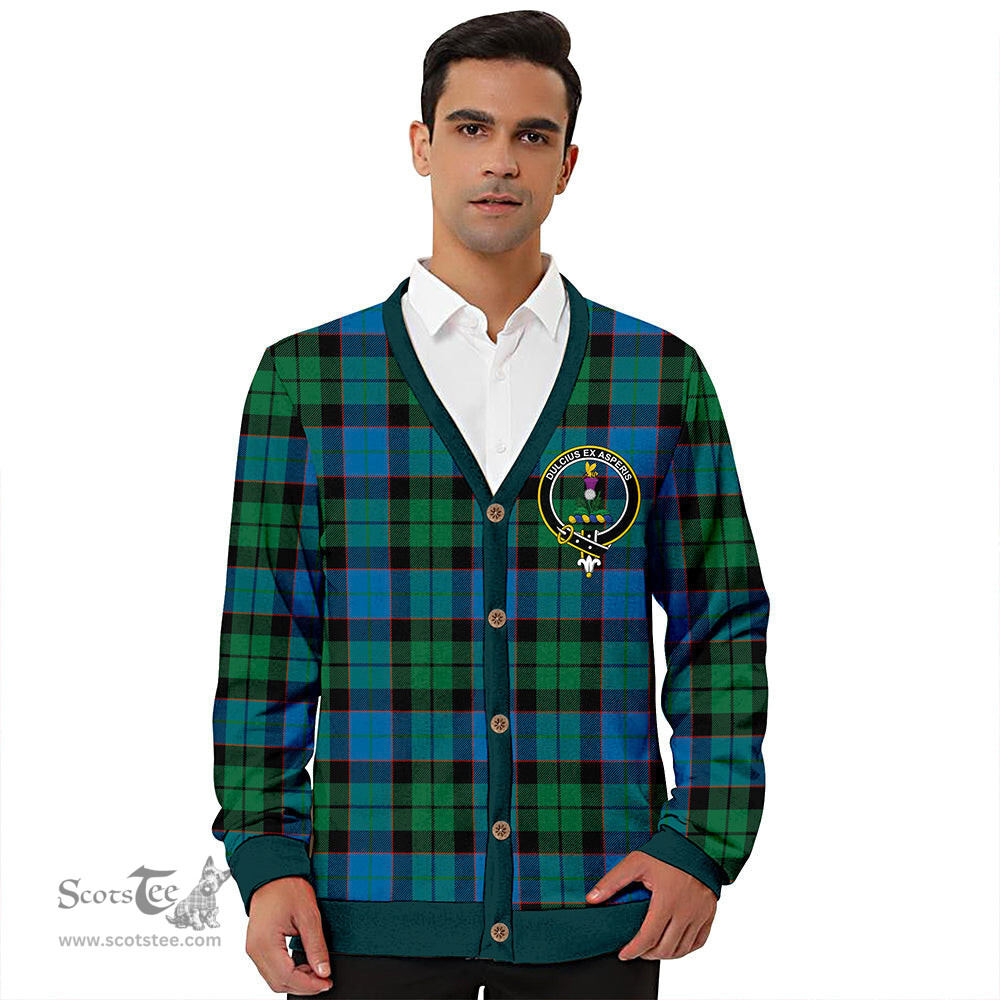 Scottish Ferguson of Balquhidder Ancient Clan Crest Tartan V neck Knitted Fleece Cardigans