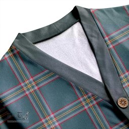 Scottish Crichton (Creighton) Weathered Clan Crest Tartan V neck Knitted Fleece Cardigans