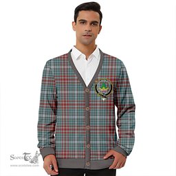 Scottish Gayre Weathered Clan Crest Tartan V neck Knitted Fleece Cardigans