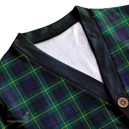 Scottish Gordon Modern Clan Crest Tartan V neck Knitted Fleece Cardigans