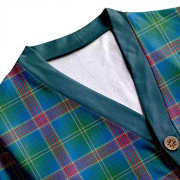 Scottish Hart Ancient Clan Crest Tartan V neck Knitted Fleece Cardigans