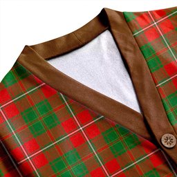 Scottish Hay Ancient Clan Crest Tartan V neck Knitted Fleece Cardigans