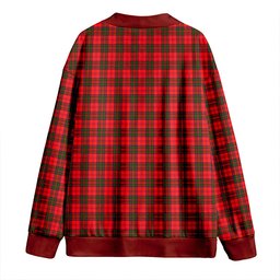 Scottish Grant Modern Clan Crest Tartan V neck Knitted Fleece Cardigans