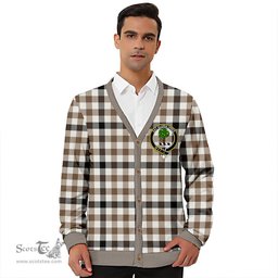 Scottish Hogg Ancient Clan Crest Tartan V neck Knitted Fleece Cardigans