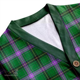 Scottish Henderson Ancient Clan Crest Tartan V neck Knitted Fleece Cardigans