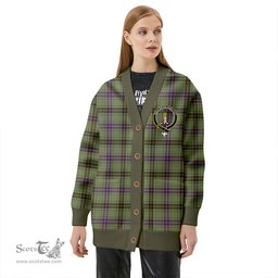 Scottish Henderson Weathered Clan Crest Tartan V neck Knitted Fleece Cardigans