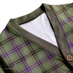 Scottish Henderson Weathered Clan Crest Tartan V neck Knitted Fleece Cardigans
