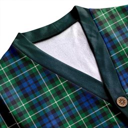Scottish Graham of Montrose Modern Clan Crest Tartan V neck Knitted Fleece Cardigans