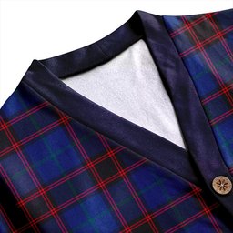 Scottish Home Modern Clan Crest Tartan V neck Knitted Fleece Cardigans