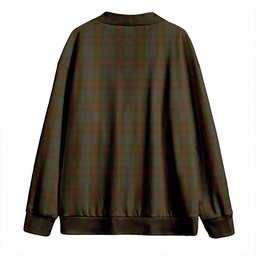 Scottish Gray Hunting Clan Crest Tartan V neck Knitted Fleece Cardigans