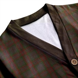 Scottish Gray Hunting Clan Crest Tartan V neck Knitted Fleece Cardigans