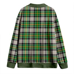 Scottish Hamilton of Brandon Ancient Clan Crest Tartan V neck Knitted Fleece Cardigans