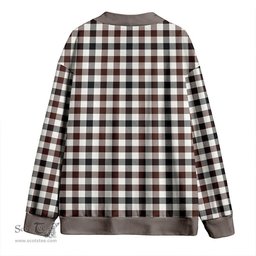 Scottish Hogg Modern Clan Crest Tartan V neck Knitted Fleece Cardigans