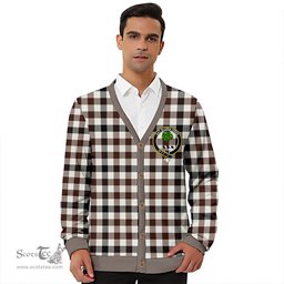 Scottish Hogg Modern Clan Crest Tartan V neck Knitted Fleece Cardigans
