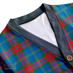 Scottish Harvey Ancient Clan Crest Tartan V neck Knitted Fleece Cardigans