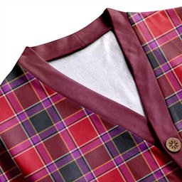 Scottish Gordon of Abergeldie Weathered Clan Crest Tartan V neck Knitted Fleece Cardigans