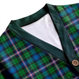Scottish Gammell Ancient Clan Crest Tartan V neck Knitted Fleece Cardigans