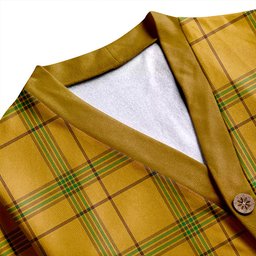 Scottish Houston Clan Crest Tartan V neck Knitted Fleece Cardigans