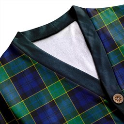 Scottish Hogarth Modern Clan Crest Tartan V neck Knitted Fleece Cardigans