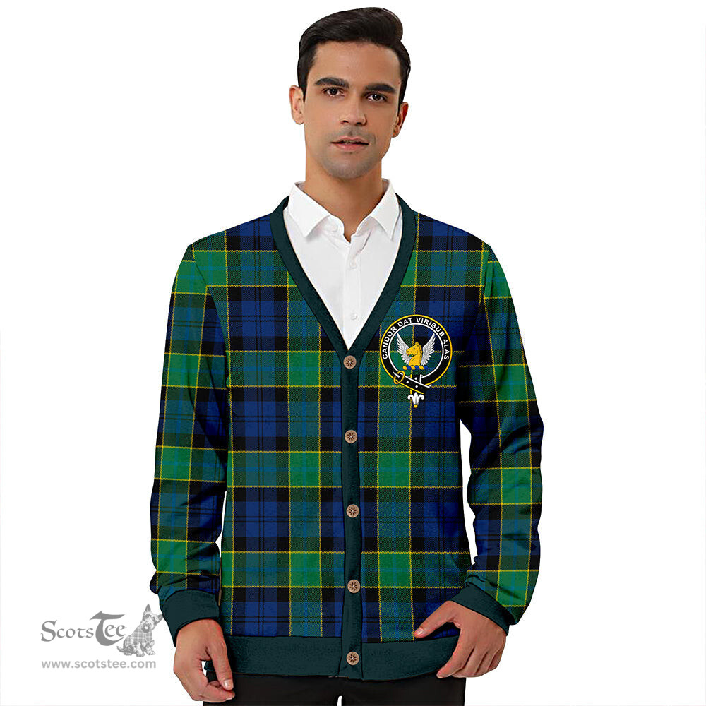 Scottish Hogarth Modern Clan Crest Tartan V neck Knitted Fleece Cardigans