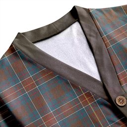 Scottish Hunter of Hunterston (Michael of Hunterston) Weathered Clan Crest Tartan V neck Knitted Fleece Cardigans