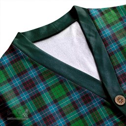 Scottish Hunter of Peebleshire Ancient Clan Crest Tartan V neck Knitted Fleece Cardigans