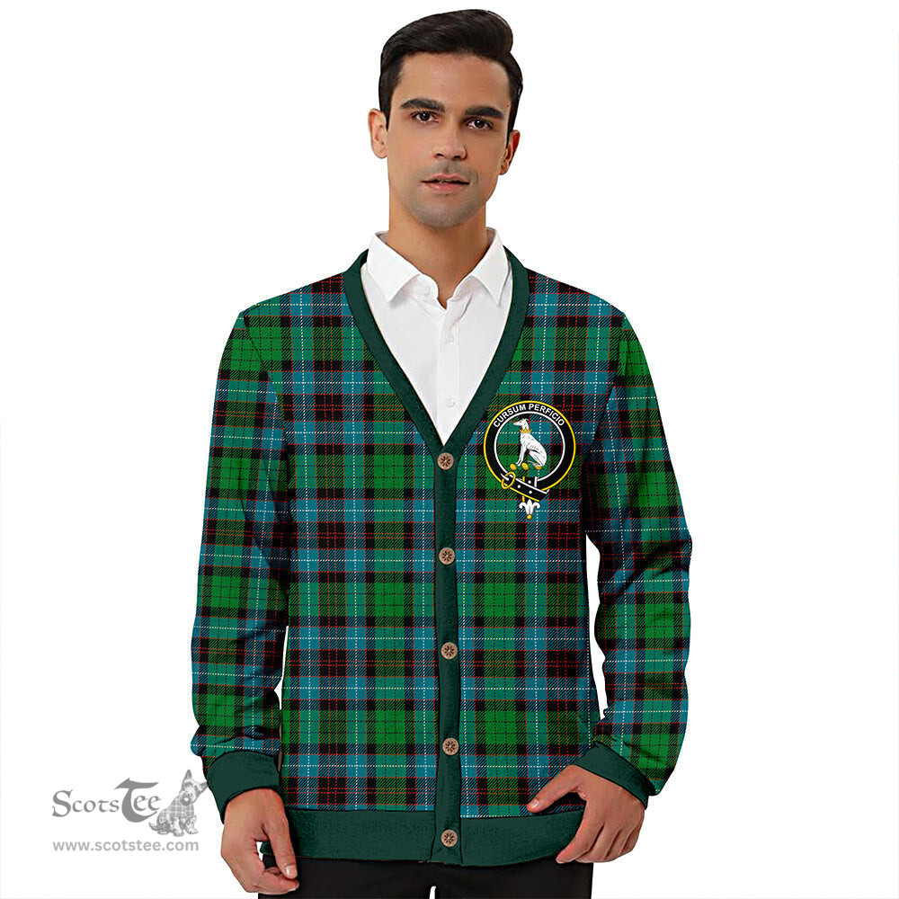 Scottish Hunter of Peebleshire Ancient Clan Crest Tartan V neck Knitted Fleece Cardigans