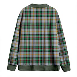 Scottish Dinwoodie Modern Clan Crest Tartan V neck Knitted Fleece Cardigans