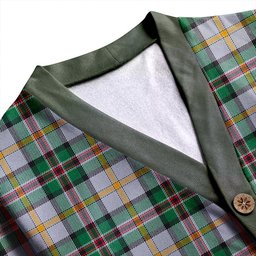 Scottish Dinwoodie Modern Clan Crest Tartan V neck Knitted Fleece Cardigans