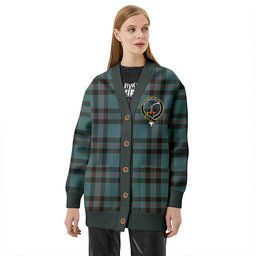Scottish Elliot (Ellot) Weathered Clan Crest Tartan V neck Knitted Fleece Cardigans