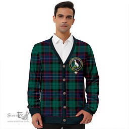 Scottish Hunter (Michael) Modern Clan Crest Tartan V neck Knitted Fleece Cardigans