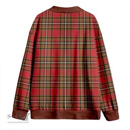 Scottish Gillespie Weathered Clan Crest Tartan V neck Knitted Fleece Cardigans