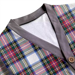 Scottish Dennistoun Clan Crest Tartan V neck Knitted Fleece Cardigans