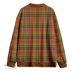 Scottish Drummond of Strathallan Weathered Clan Crest Tartan V neck Knitted Fleece Cardigans