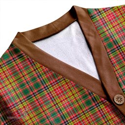 Scottish Drummond of Strathallan Weathered Clan Crest Tartan V neck Knitted Fleece Cardigans