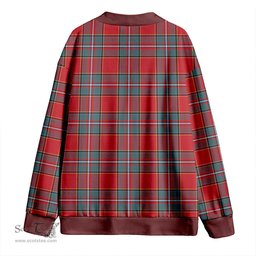 Scottish Drummond Weathered Clan Crest Tartan V neck Knitted Fleece Cardigans