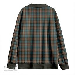 Scottish Forbes Weathered Clan Crest Tartan V neck Knitted Fleece Cardigans