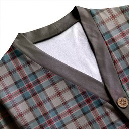 Scottish Dinwoodie Weathered Clan Crest Tartan V neck Knitted Fleece Cardigans