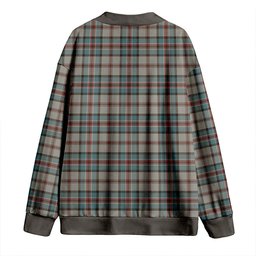 Scottish Dinwoodie Weathered Clan Crest Tartan V neck Knitted Fleece Cardigans
