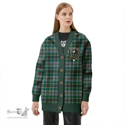 Scottish Craig (Craigie) Modern Clan Crest Tartan V neck Knitted Fleece Cardigans