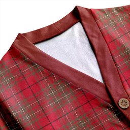 Scottish Cumming (MacAulay #2) Weathered Clan Crest Tartan V neck Knitted Fleece Cardigans