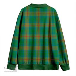 Scottish Cranston Ancient Clan Crest Tartan V neck Knitted Fleece Cardigans