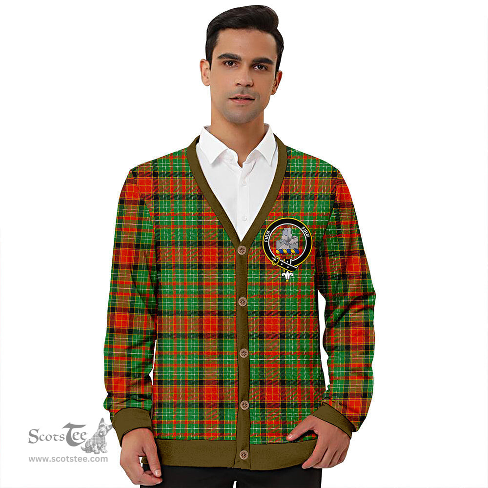 Scottish Dalrymple of Castleton #2 Ancient Clan Crest Tartan V neck Knitted Fleece Cardigans