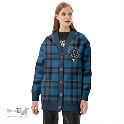 Scottish Elliot (Ellot) Modern Clan Crest Tartan V neck Knitted Fleece Cardigans