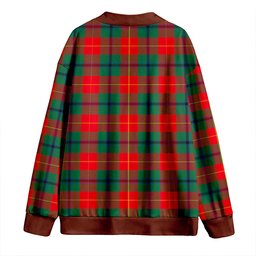 Scottish Douglas of Roxburgh Modern Clan Crest Tartan V neck Knitted Fleece Cardigans