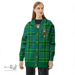 Scottish Duncan Ancient Clan Crest Tartan V neck Knitted Fleece Cardigans
