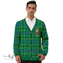Scottish Duncan Ancient Clan Crest Tartan V neck Knitted Fleece Cardigans