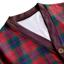 Scottish Fraser of Boblainy Hugh Modern Clan Crest Tartan V neck Knitted Fleece Cardigans