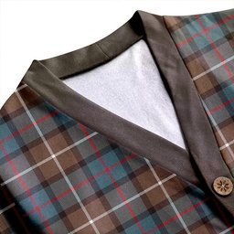 Scottish Davidson of Tulloch Weathered Clan Crest Tartan V neck Knitted Fleece Cardigans